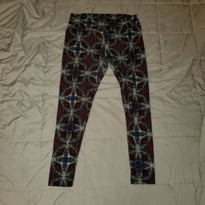 Lularoe tie dye red white blue leggings TC
